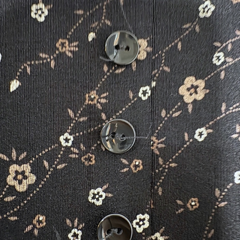 VTG Floral Maxi Skirt Black Pink Beige Button Dark Fairy Whimsygoth Women L Ps - Picture 3 of 11